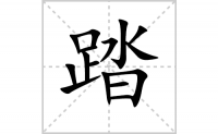 踏的笔顺笔画怎么写-汉字踏的拼音、部首及成语组词