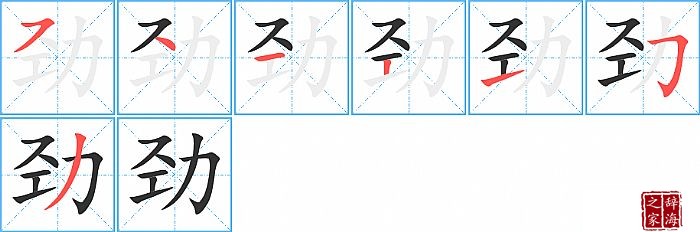 劲的笔顺、笔画