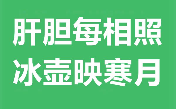 肝胆每相照，冰壶映寒月是什么意思,出处典故是什么