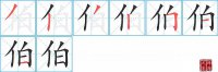 伯的笔顺笔画怎么写-汉字伯的拼音、部首及成语组词