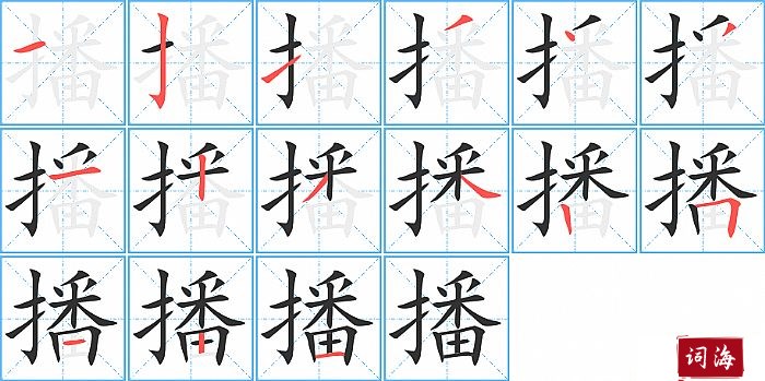 播的笔顺、笔画