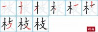 枝的笔顺笔画怎么写-汉字枝的拼音、部首及成语组词