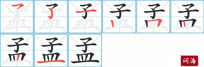 孟的笔顺、笔画