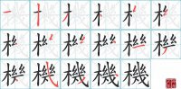 機的笔顺笔画怎么写-汉字機的拼音、部首及成语组词