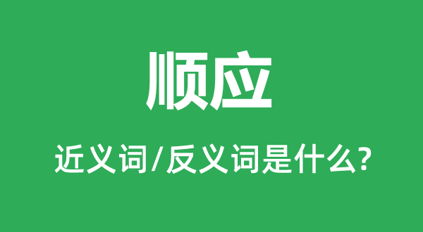 顺应的近义词和反义词是什么,顺应是什么意思