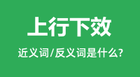 上行下效的近义词和反义词是什么_上行下效是什么意思?