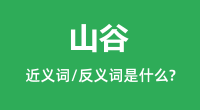 山谷的近义词和反义词是什么_山谷是什么意思?