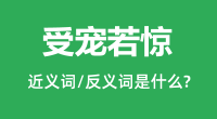 受宠若惊的近义词和反义词是什么_受宠若惊是什么意思?