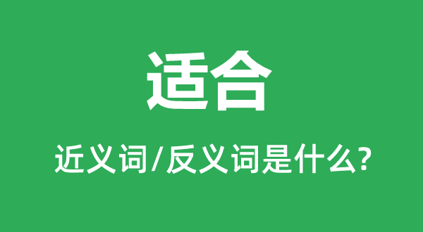 适合的近义词和反义词是什么,适合是什么意思