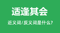 适逢其会的近义词和反义词是什么_适逢其会是什么意思?